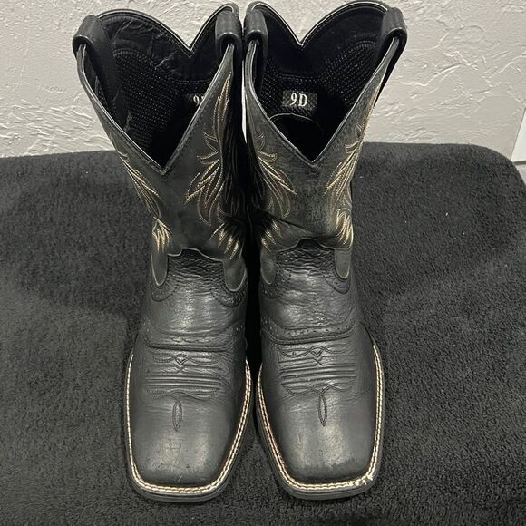 🔥🔥 ARIAT Sport Wide Square Toe Western Cowboy Boot Men Size 9D Black - EXCELLE - Picture 6 of 14